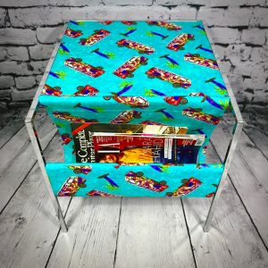 Decorated Side Table & Magazine Rack