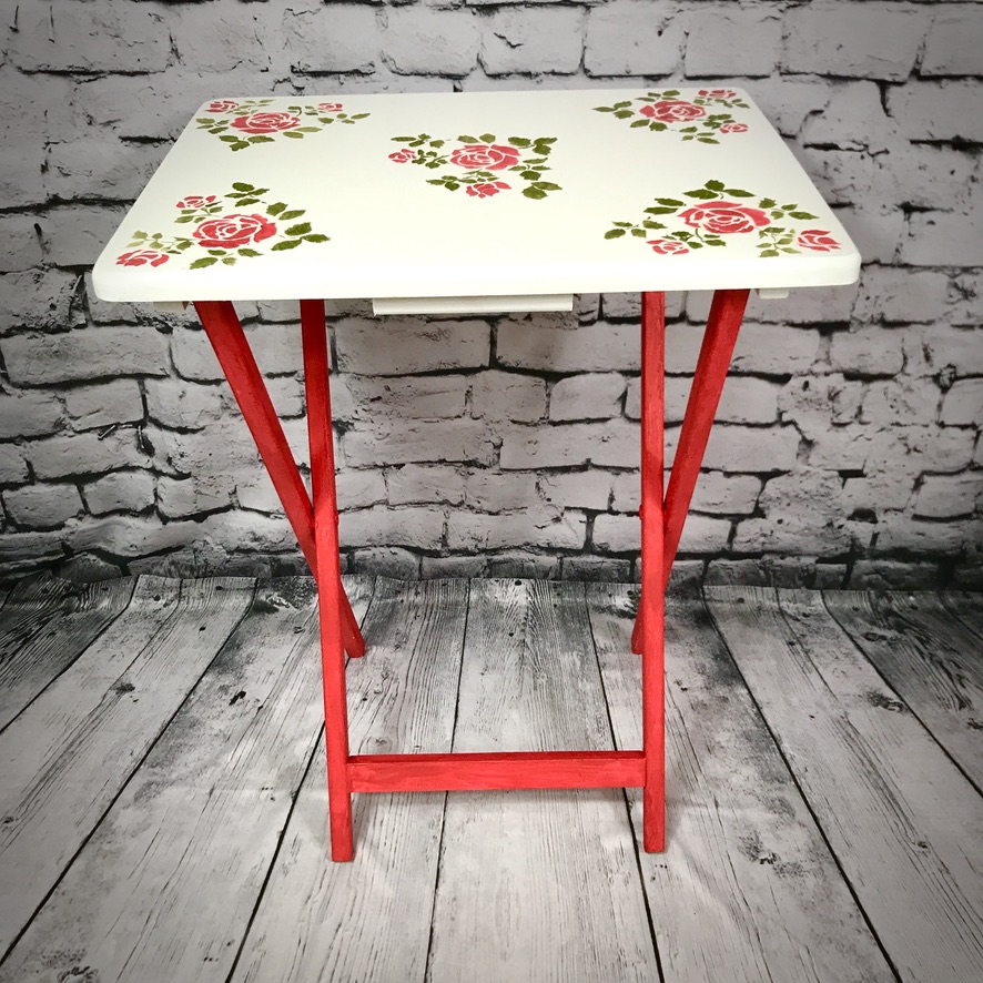 Folding Table with "Roses" Stencil - Image 4