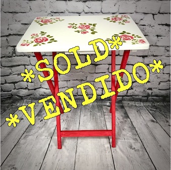 Folding Table with "Roses" Stencil