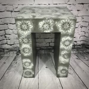 Solid Grey Stencilled Table