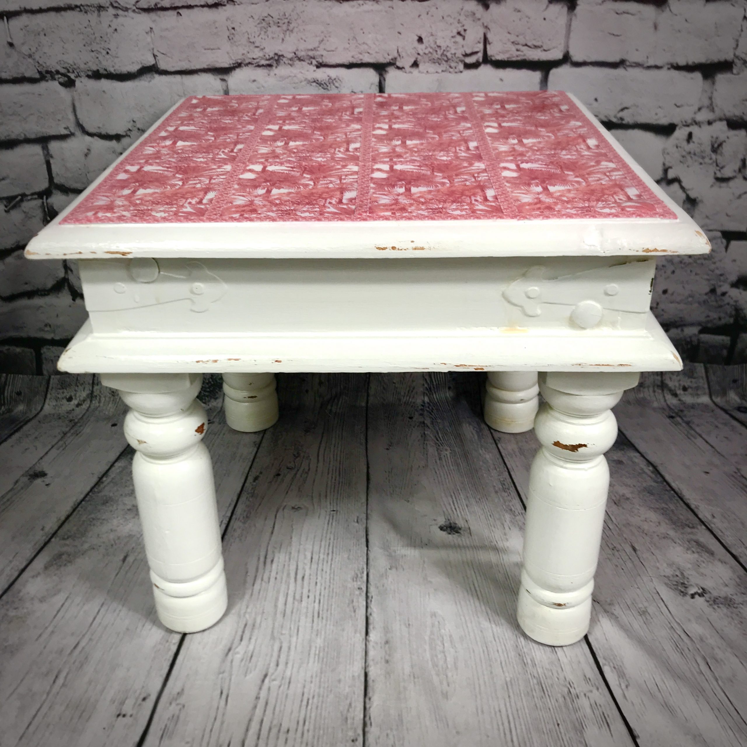 Smaller Decoupaged Wooden Table - Image 2