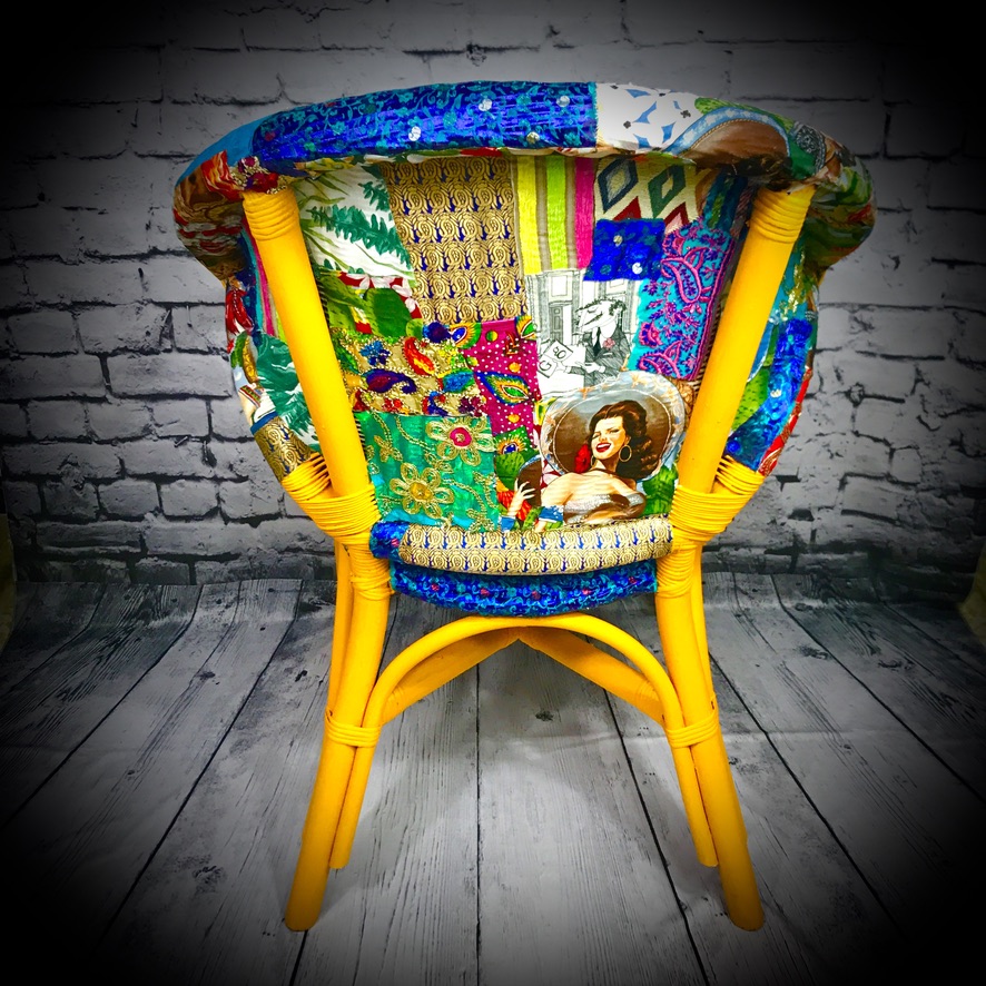 Colourful Cane Chair - Image 6