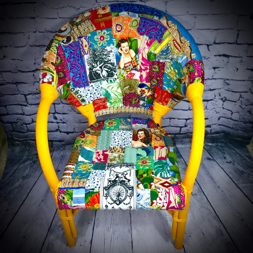 Colourful Cane Chair - Image 3