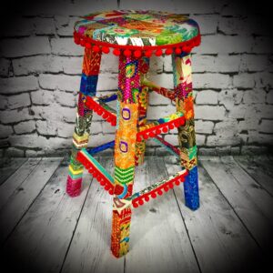 Fabric-Covered Stool