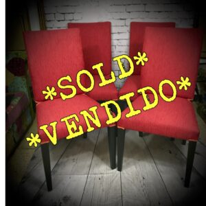 4 Red & Black Dining Chairs