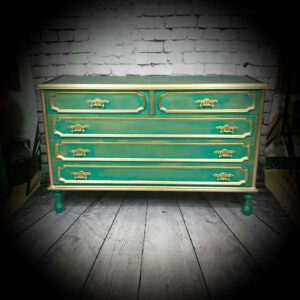 Green & Gold Chest of Drawers