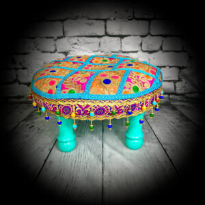 round boho footstool