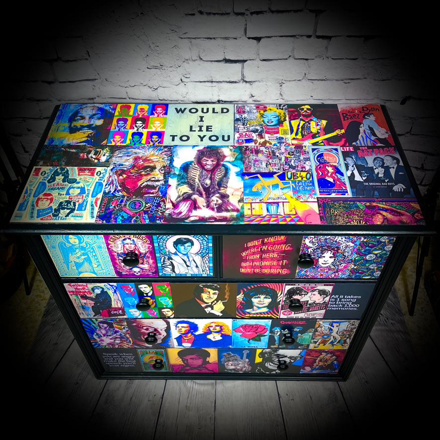 "Icons & Words" Chest of Drawers - Image 7