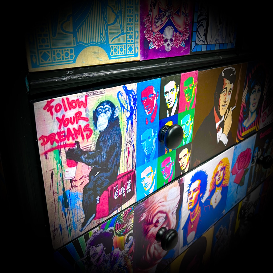 "Icons & Words" Chest of Drawers - Image 6