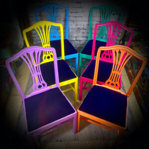 6 Coloured Dining Chairs