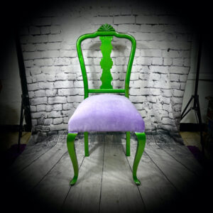 Lilac & Metallic Green Chair 220514
