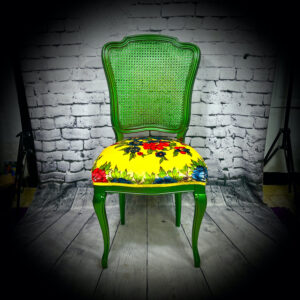 green metallic & yellow chair 220506