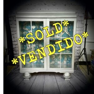 Silver & Print, Glass-fronted, drinks/display Cabinet