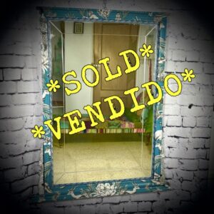 Large, Silver & Decoupaged Mirror