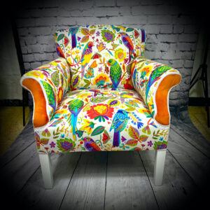 Orange & Birds Armchair 220823