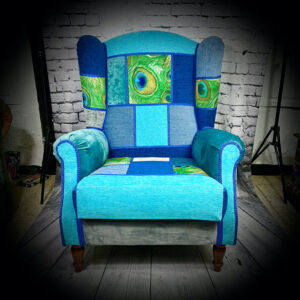 boho blue armchair 221204