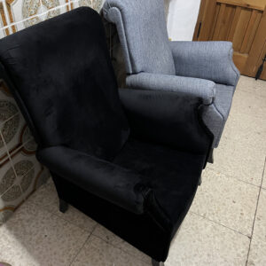 black and blue tweed armchairs 230217