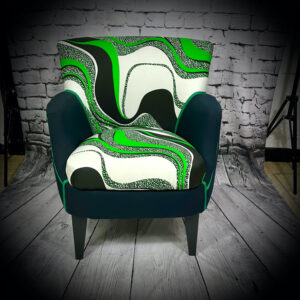 green & black tub chair 230320