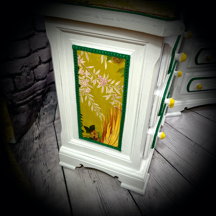 Pair of Painted & Decoupaged 3 Drawer Cabinets - Image 7