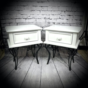 2 White Bedside Cabinets