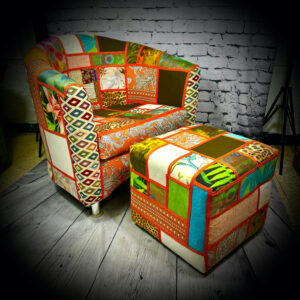 boho tub chair and stool 230923