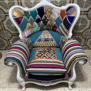 boho large armchair repair 231212