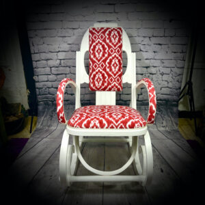 Red and White Rocking Chair 231230