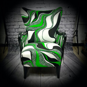 green and black armchair 240507