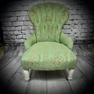 green and gold 'oyster' chair 241112