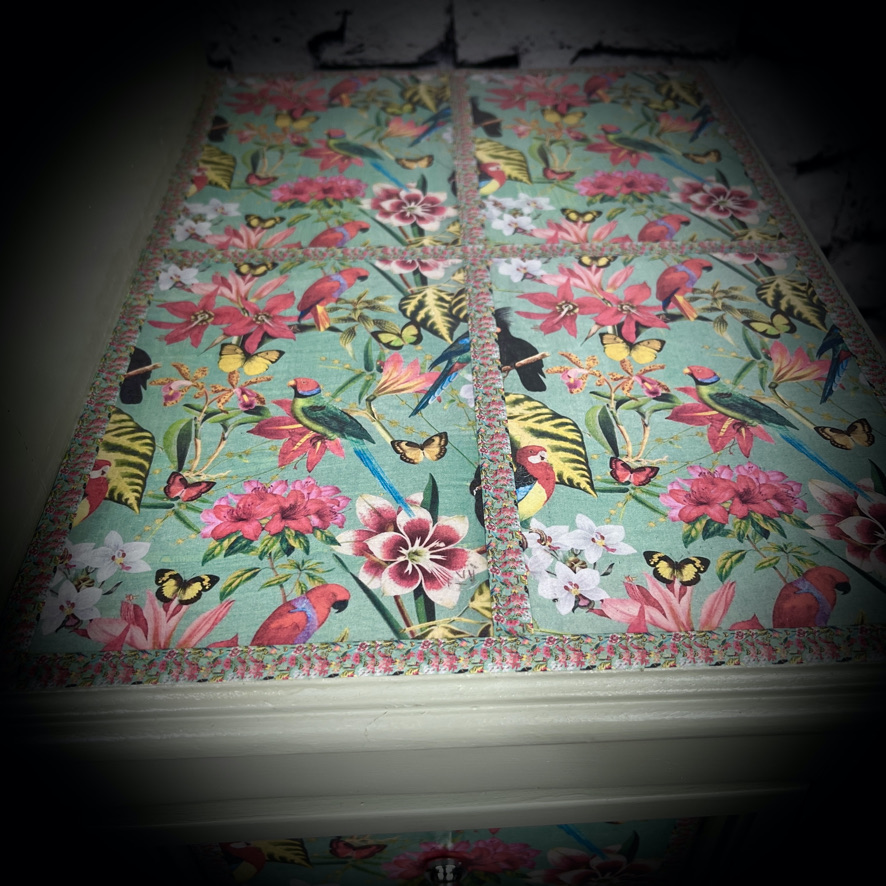 3 Level Cabinet in Grey and Tropical Mandala - Image 7