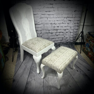 white Elephant Chair and Stool 241203