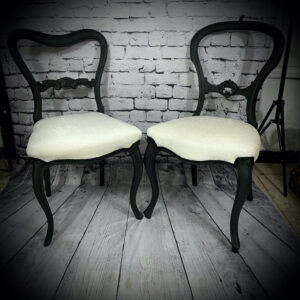 2 Black & Beige Chairs 250325