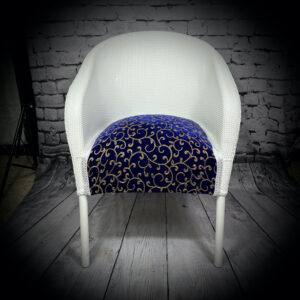 "LLoyd Loom" blue velvet chair 250325