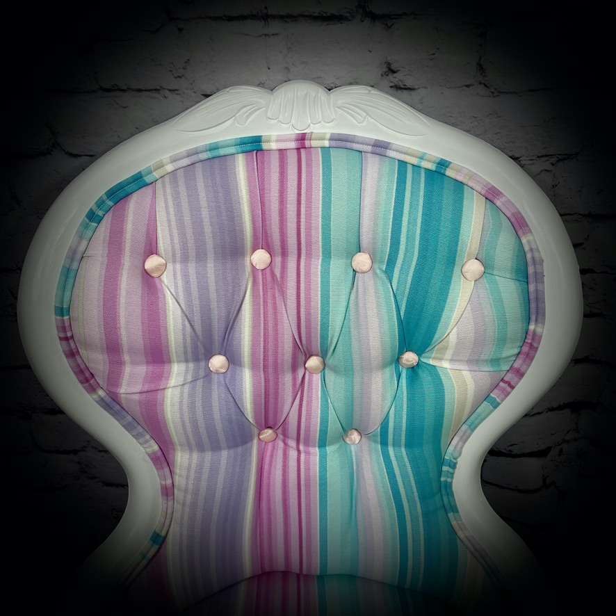 Striped Boudoir Chair - Image 5