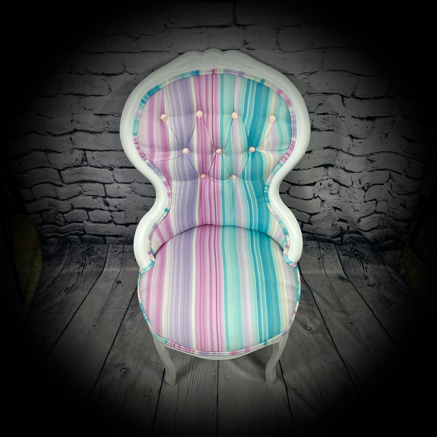 Striped Boudoir Chair - Image 7