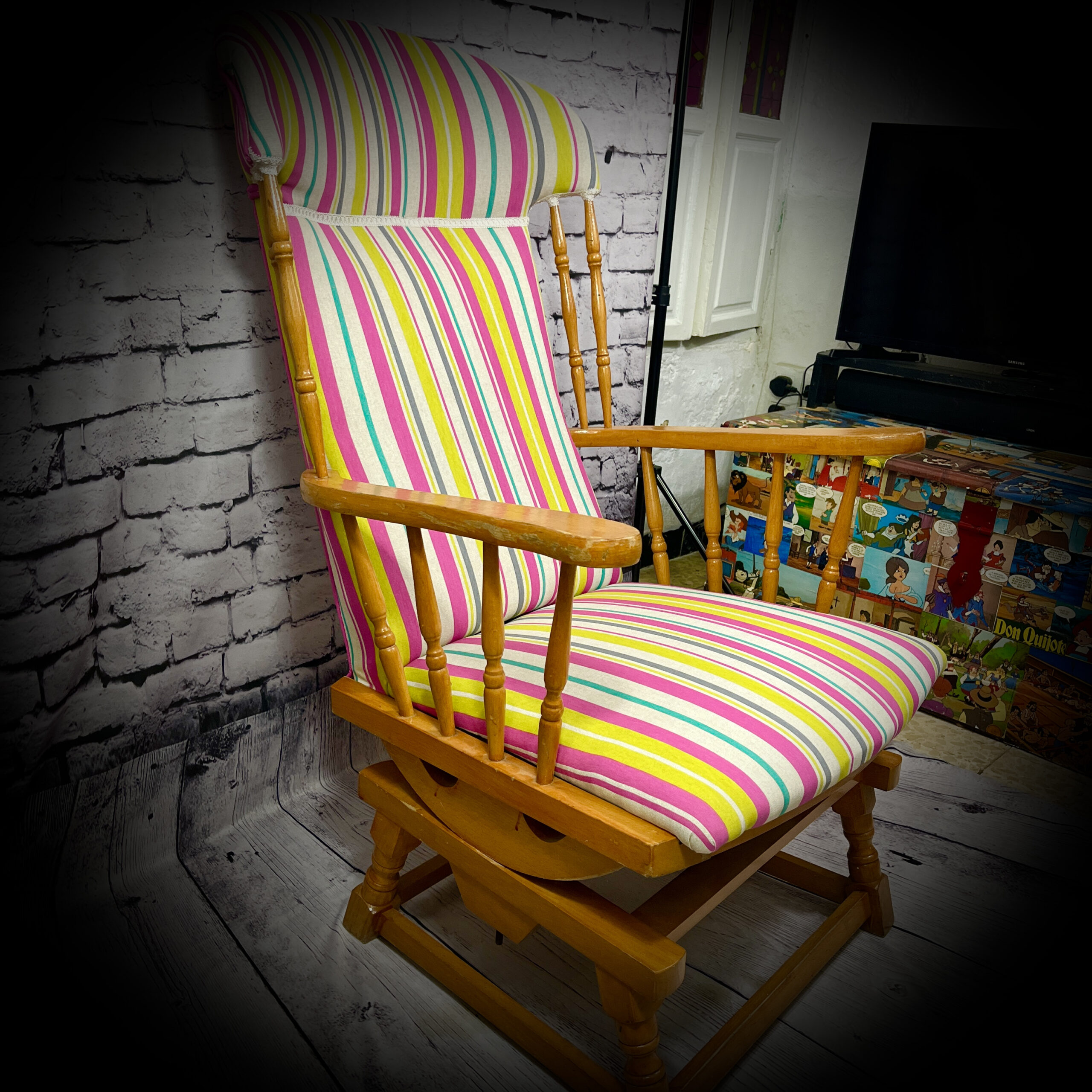 Striped Rocking Chair - Image 5