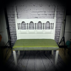White and Green "Headboard" Bench