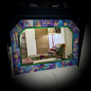 Large, "Mystical" Print Wall Mirror