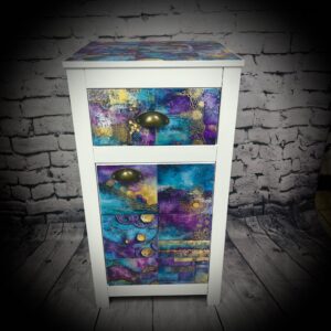 Colourful Decoupaged Cabinet