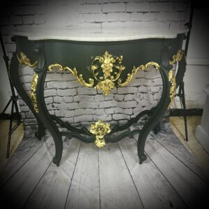 Marble-top, Black, gilded Consul Table 260629
