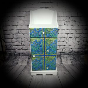 White Cabinet with Blue/Green Decoration